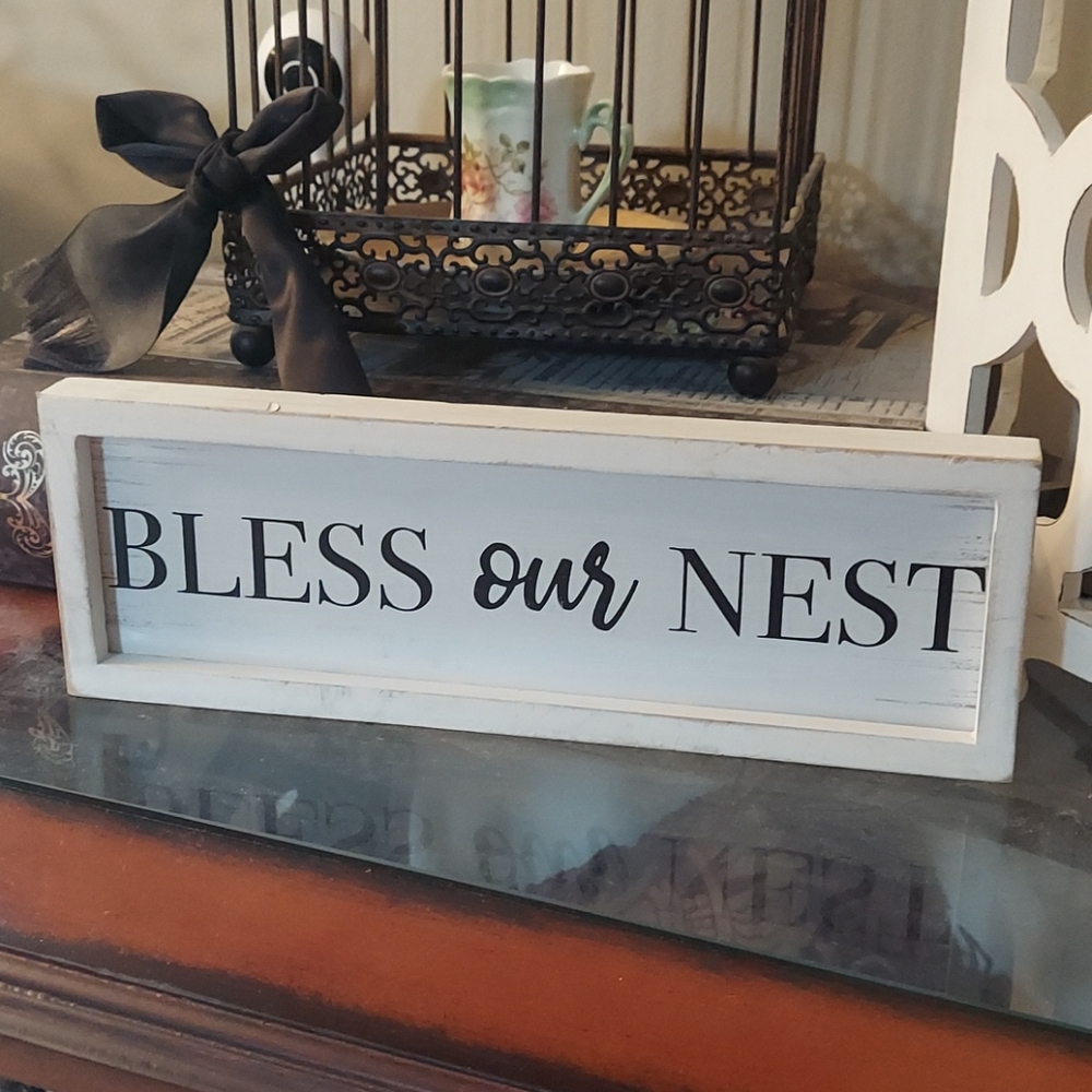 Bless our nest wood sign